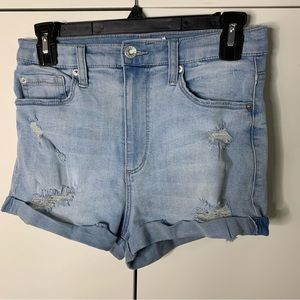 Garage Denim Ultra High Rise Distressed Cuffed Jean Shorts